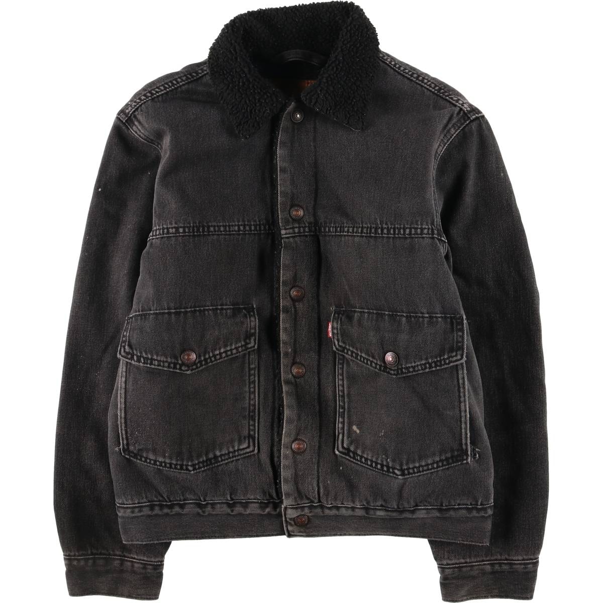 古着 リーバイス Levi's LEVI'S PREMIUM 中綿入り ブラックデニムボアジャケット メンズS相当/eaa615613