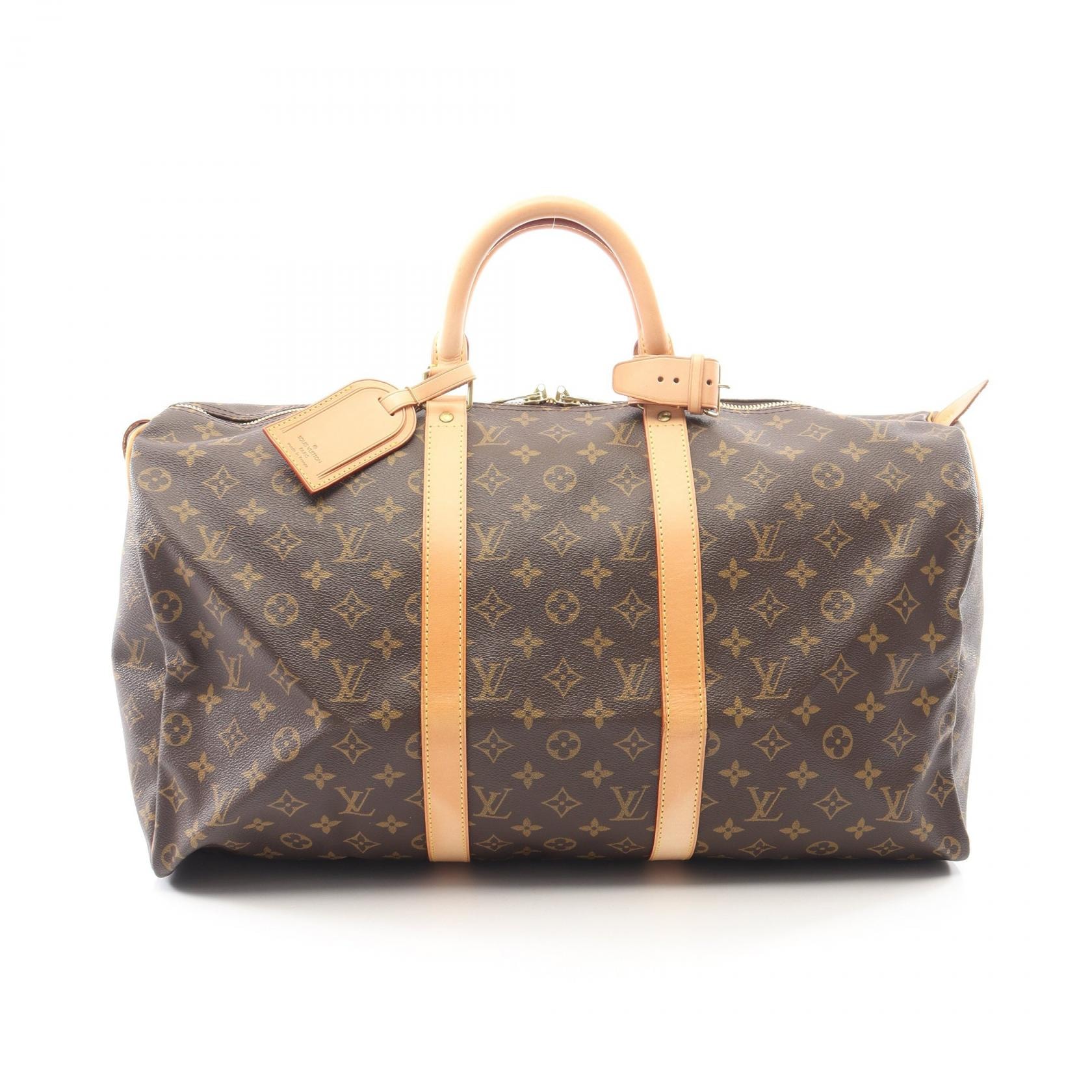 ルイ・ヴィトン LOUIS VUITTON キーポル50 ボストンバッグ バッグ PVCコーティングキャンバス レザー モノグラム メンズ レディース ブラウン系 M41426 【中古】