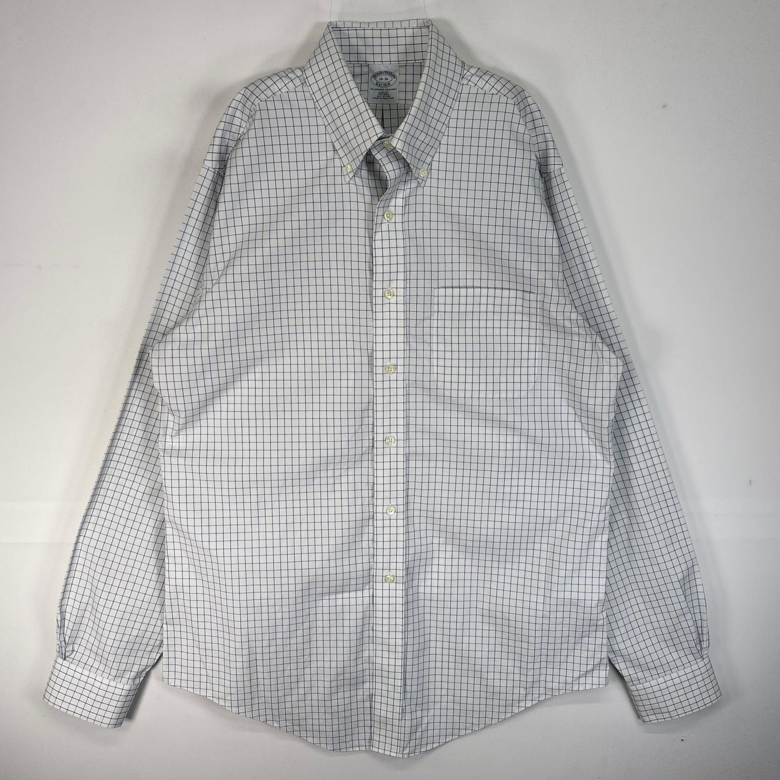 古着 ブルックスブラザーズ Brooks Brothers 長袖シャツ ボタンダウン 胸ポケ SLIM FIT L  ブルー系 チェック メンズ