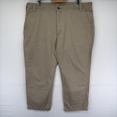 古着 カーハート Carhartt パンツ ワーク ワンポイントロゴ ジップフライ ツールポケット w42 L30 ベージュ系 メンズ