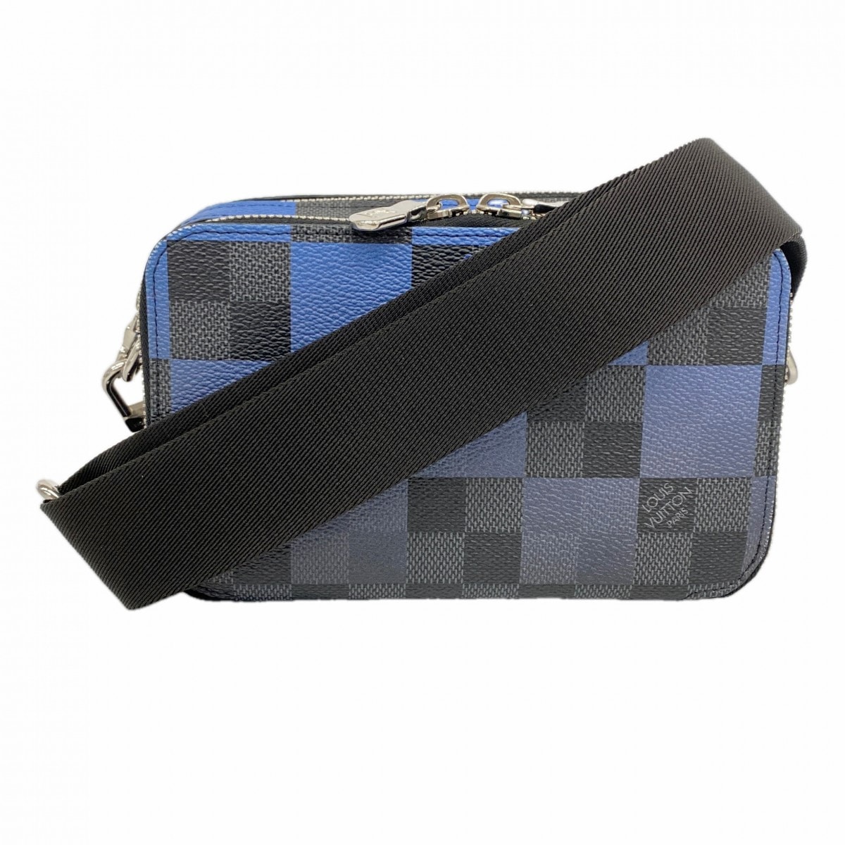 【6dc3660】ルイヴィトン ショルダーバッグ ダミエ・グラフィット ジャイアント アルファウェアラブルウォレット N60414 ブルー ブラック【中古】メンズ