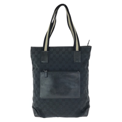 GUCCI グッチ ブラック 黒 シルバー金具 GGキャンバス レザー/ トートバッグ ショルダーバッグ 602163 【中古】
