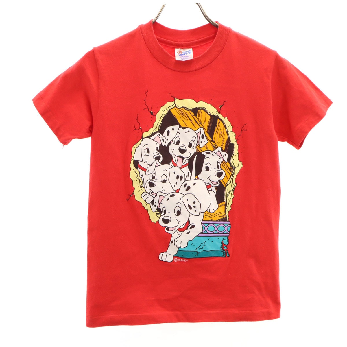 Hanes ヘインズ 90s USA製 オールド 101匹わんちゃん 半袖 Tシャツ M レッド Disney ディズニー