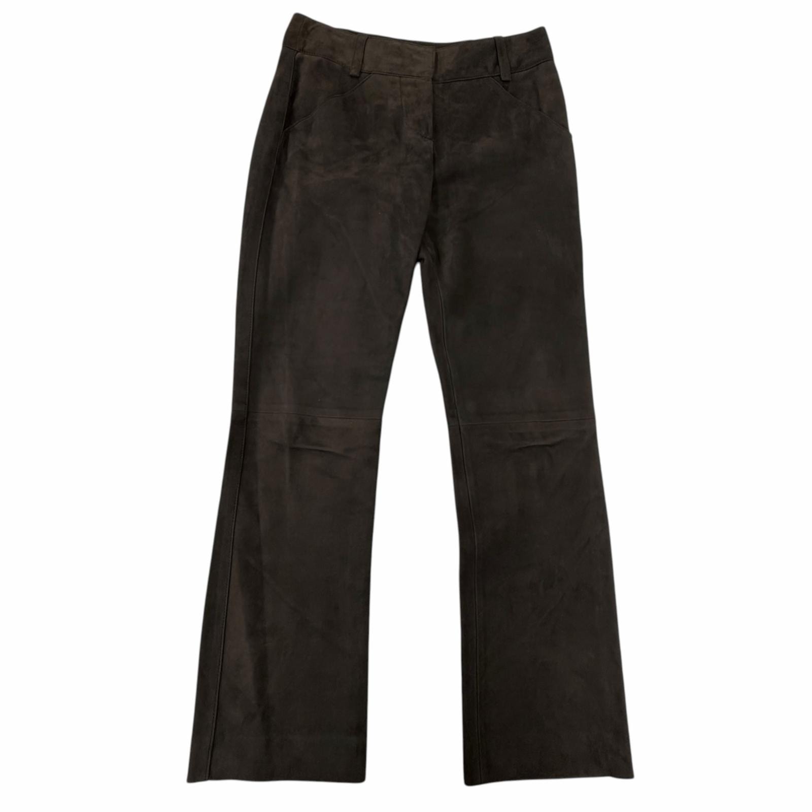 極美品 ロエベ パンツ ダークブラウン レディース EU 38