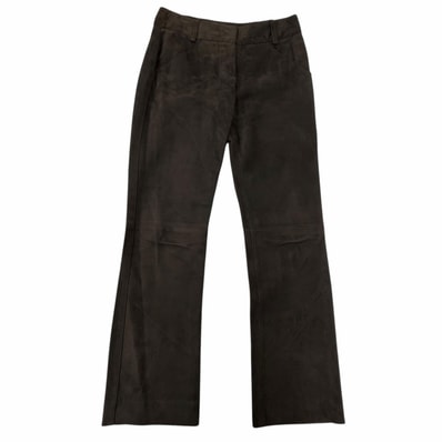 極美品 ロエベ パンツ ダークブラウン レディース EU 38