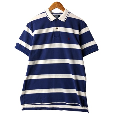 古着 ラルフローレン Ralph Lauren POLO by Ralph Lauren 半袖 ボーダー ポロシャツ メンズL相当/eaa565162