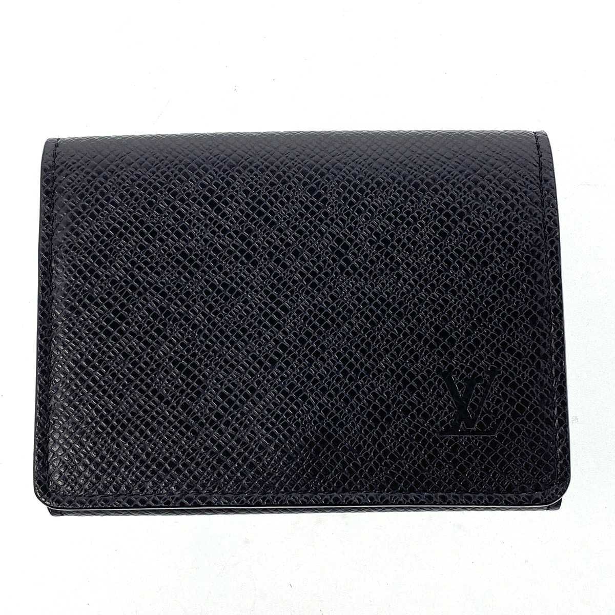 LOUIS VUITTON ルイ・ヴィトン アンヴェロップ カルト ドゥヴィジット NM 名刺入れ M64595 タイガ ブラック  メンズ【中古】