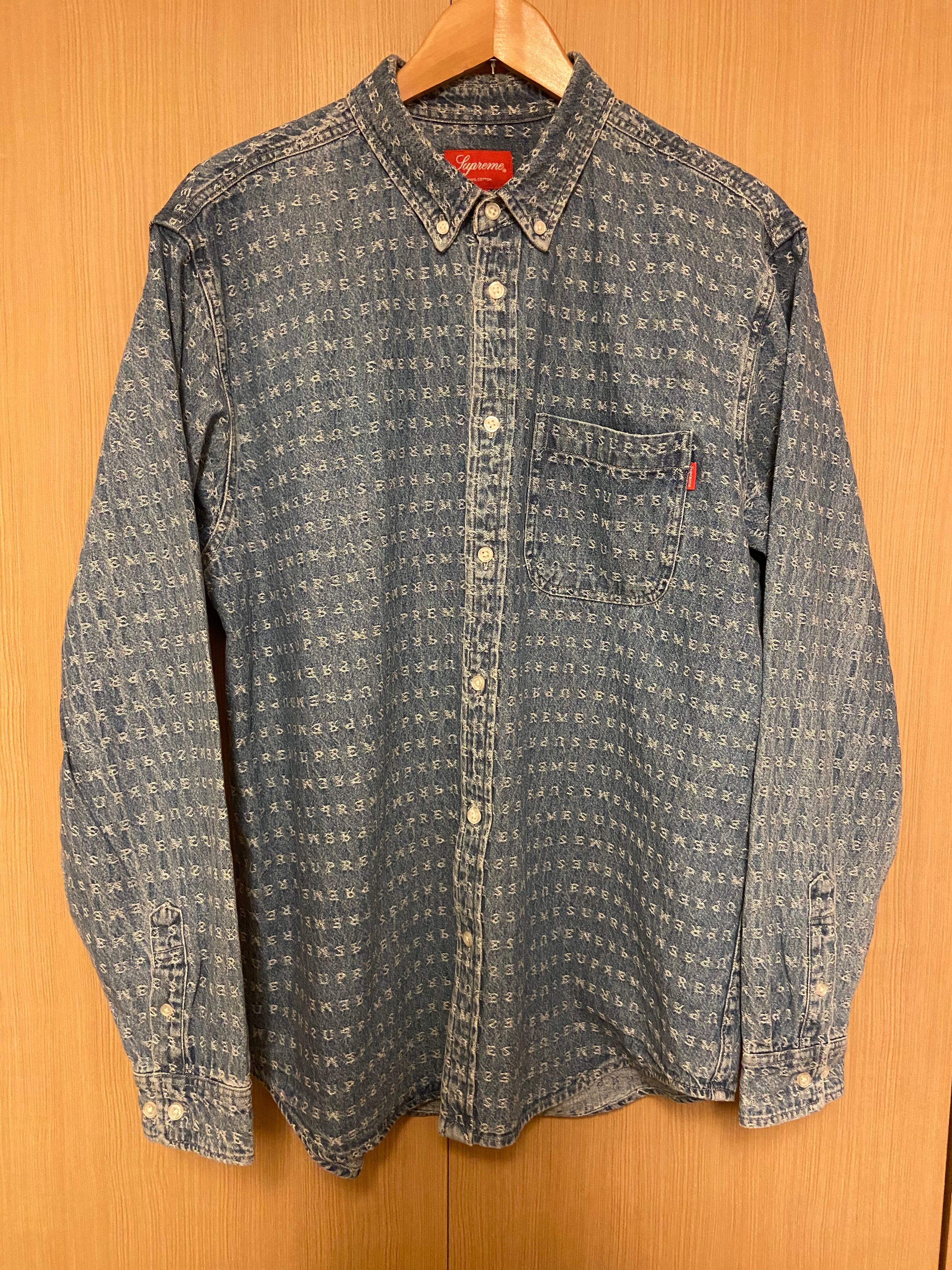 Supreme Jacquard Logos Denim Shirt "Blue"