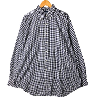 古着 ラルフローレン Ralph Lauren BLAKE ギンガムチェック 長袖 ボタンダウンチェックシャツ メンズXL相当/eaa575417