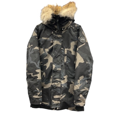 CANADA GOOSE 希少 美品 カナダグース CHATEAU PARKA BLACK LABEL シャトー パーカー ダウンジャケット カモフラ 迷彩柄 3426MB コヨーテ サイズM/M ダウンコート アウター ブルゾン ABランク 中古 鑑定済