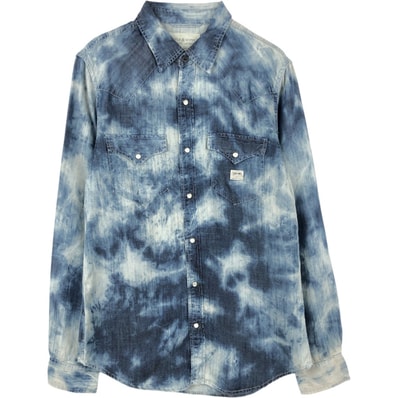 古着 ラルフローレン Ralph Lauren DENIM&SUPPLY デニム&サプライ タイダイ柄 長袖 ウエスタンシャツ メンズM相当/eaa659954