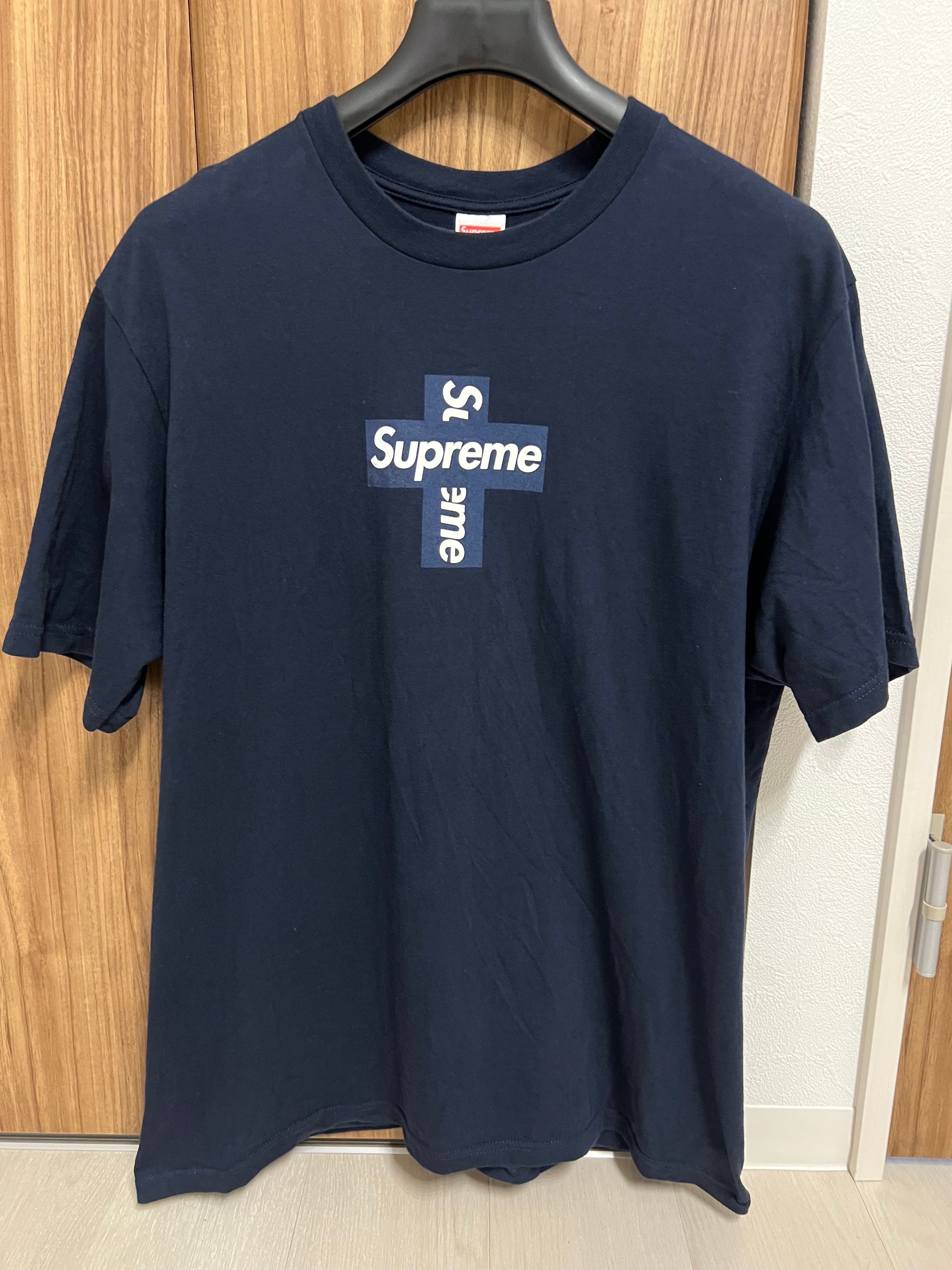Supreme Cross Box Logo Tee "Navy"