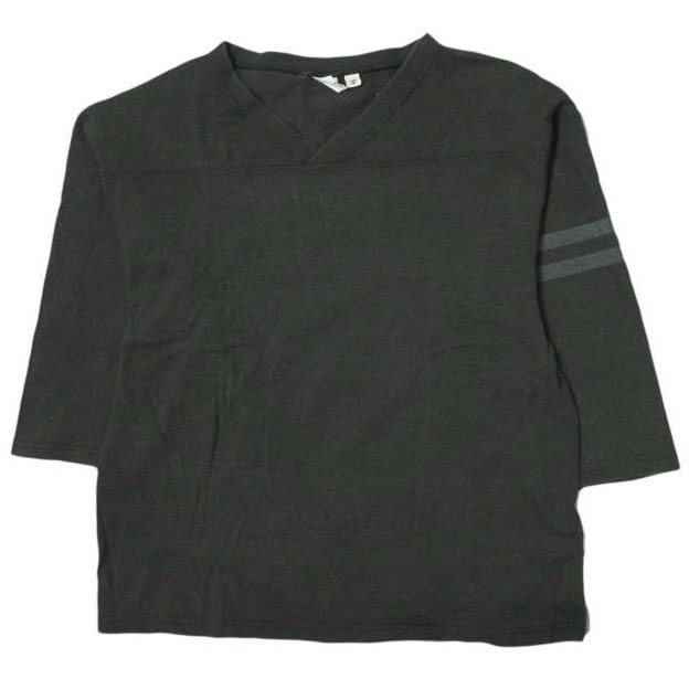 FRUIT OF THE LOOM x BEAMS BOY フルーツオブザルーム ビームスボーイ 別注 Vネック8分袖フットボールシャツ 13-14-0190-146 S ブラック カットソー Tシャツ トップス g10840