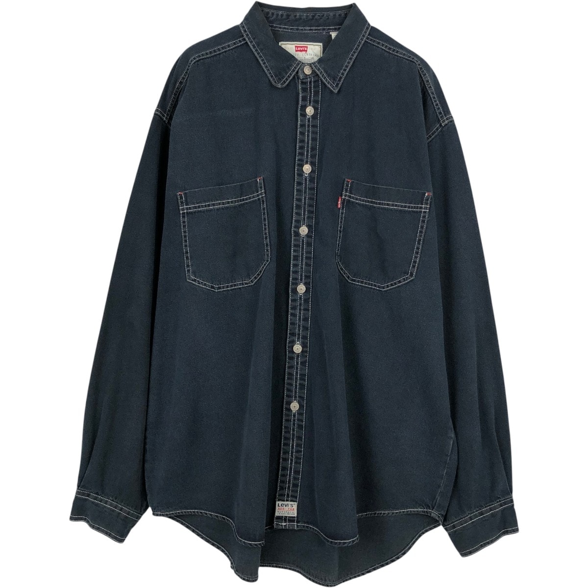 古着 90~00年代 リーバイス Levi's RED TAB 長袖 ブラックデニムシャツ メンズXL相当 ヴィンテージ/eaa666237