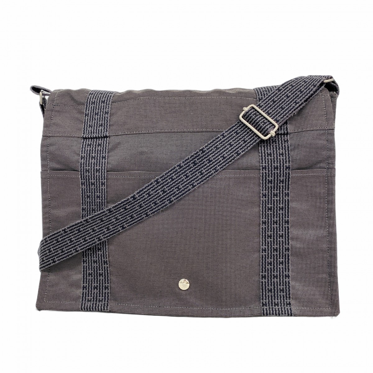 ★最終価格★SALE【6da0229-k】エルメス ショルダーバッグ エールラインバサスMM キャンバス グレー シルバー金具【中古】メンズ レディース ユニセックス