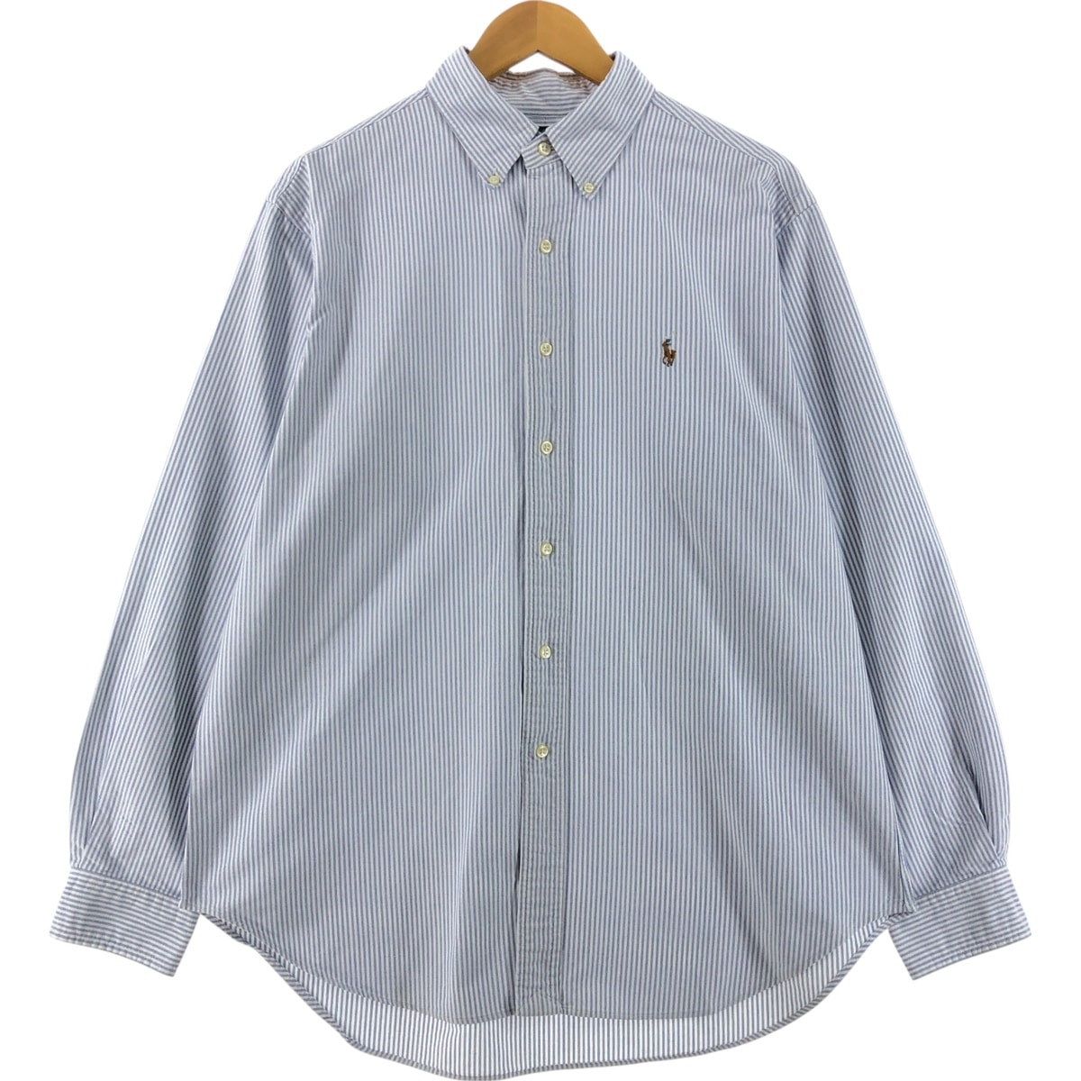 古着 ラルフローレン Ralph Lauren CLASSIC FIT 長袖 ボタンダウンストライプシャツ メンズL相当/eaa532625