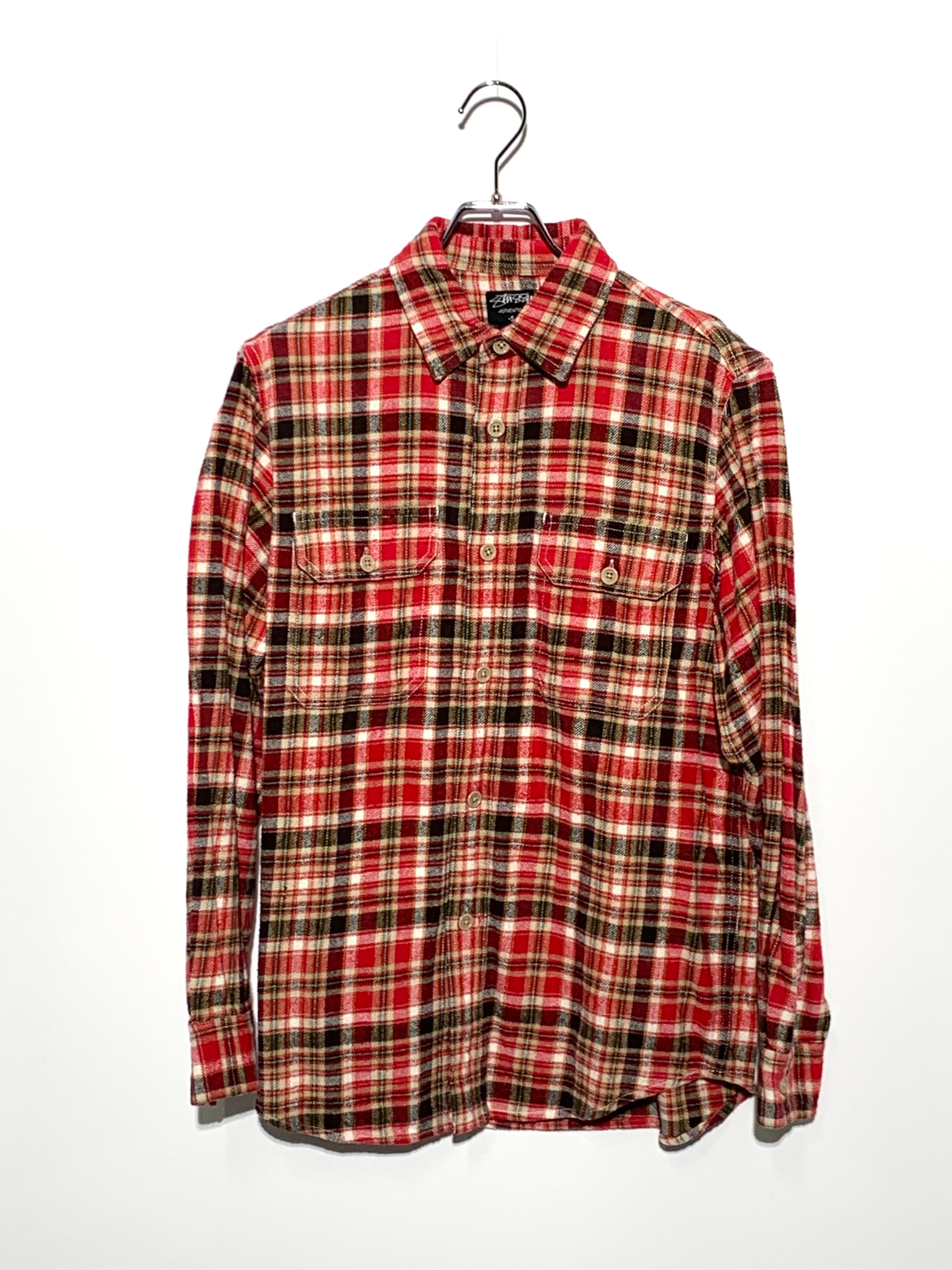 STUSSY flannel shirt RED