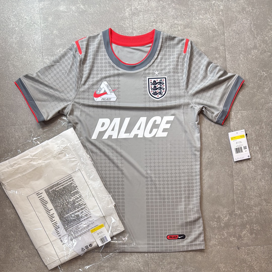 Nike x PALACE X2 World Cup Dri-Fit Academy Pro Short Sleeve Football Top England "Pewter Grey/Bright Crimson"