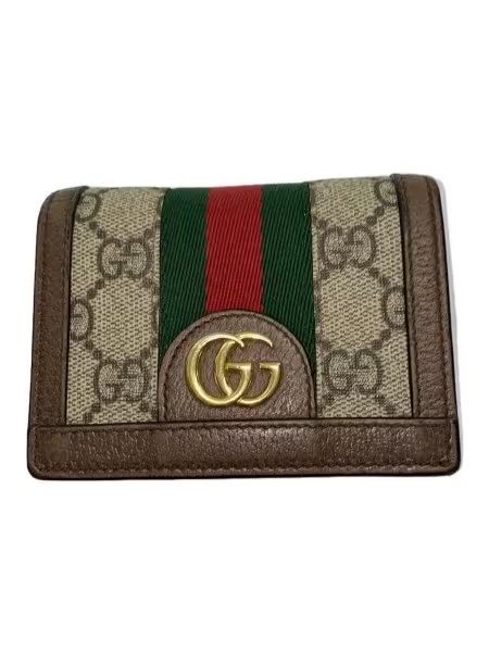 GUCCI GG Supreme Ophidia GG Card Case Wallet "Beige/Ebony"