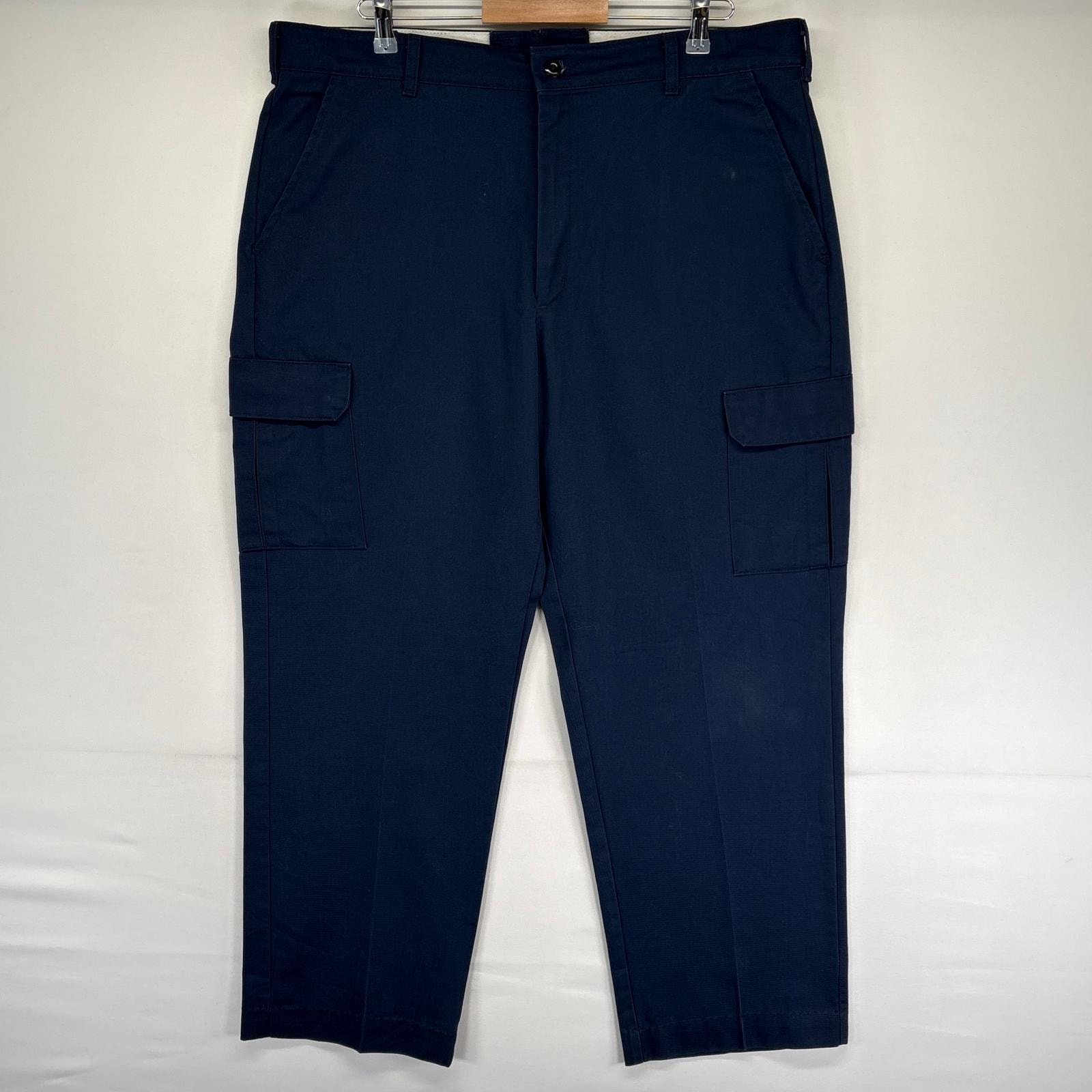 古着 レッドキャップ RED KAP パンツ カーゴパンツ 大きいサイズ ジッパーフライ ワンポイントロゴ w40 L32 ネイビー系 メンズ