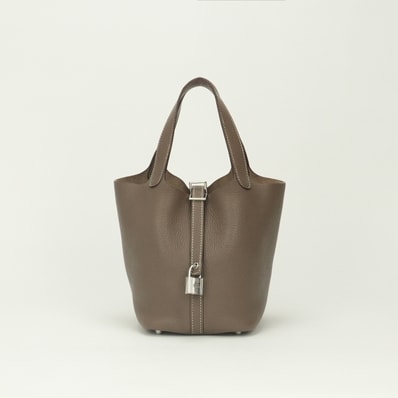エルメス HERMES ピコタンロックPM ピコタンロック PM ピコタンPM ピコタンロック18 バッグ トートバッグ トリヨンクレマンス エトゥープ Etoupe グレー Gray シルバー金具 ハンドバッグ