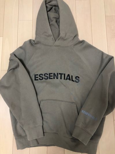 FEAR OF GOD ESSENTIALS 3D Silicon Applique Pullover Hoodie "Olive"