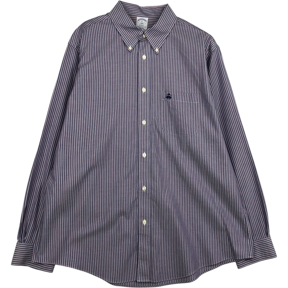 古着 ブルックスブラザーズ Brooks Brothers 1818 REGENT トリコロールカラー 長袖 ボタンダウンストライプシャツ メンズXL相当/eaa342563