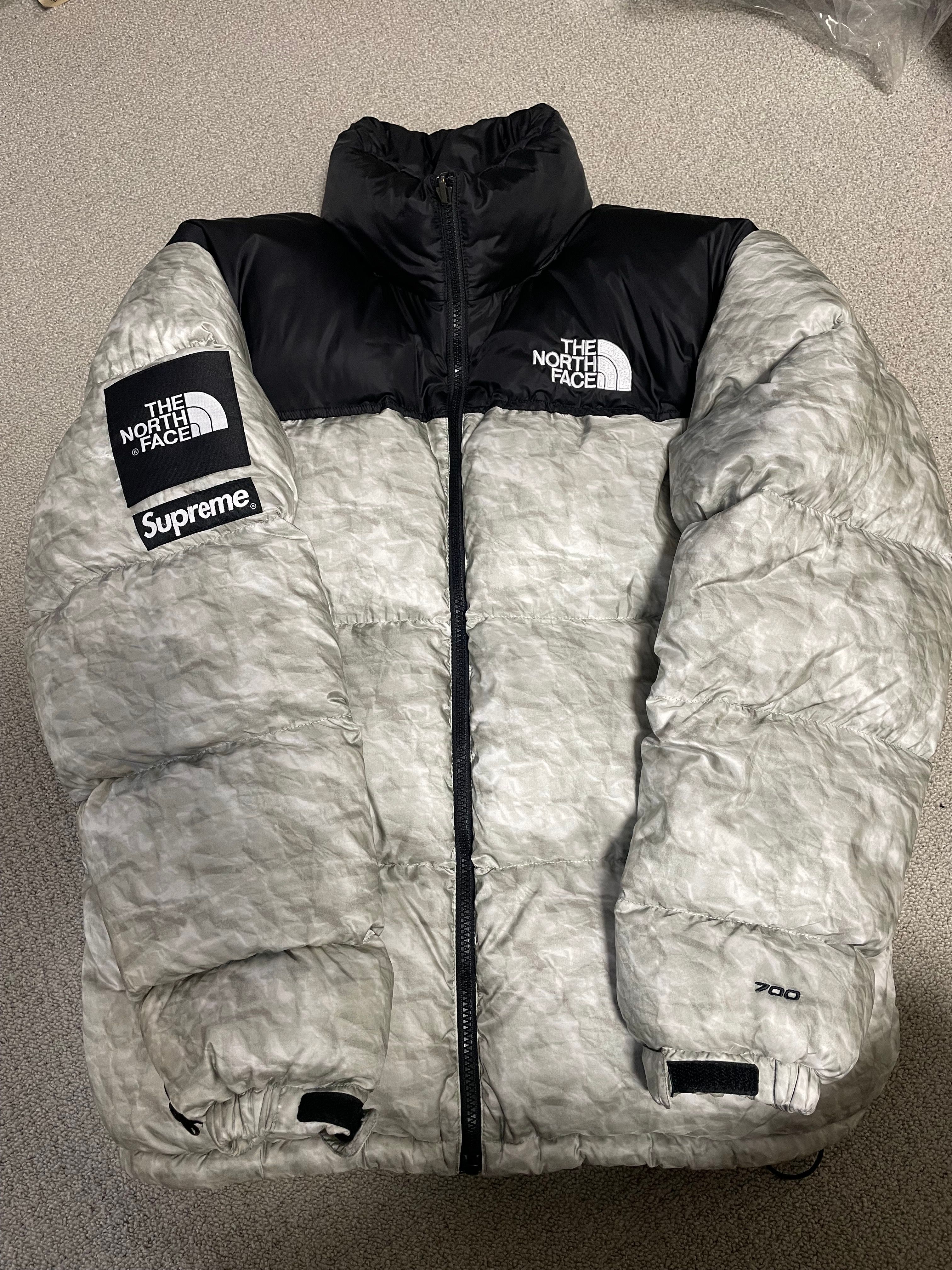 Supreme x The North Face Nuptse Jacket "White Paper Print"