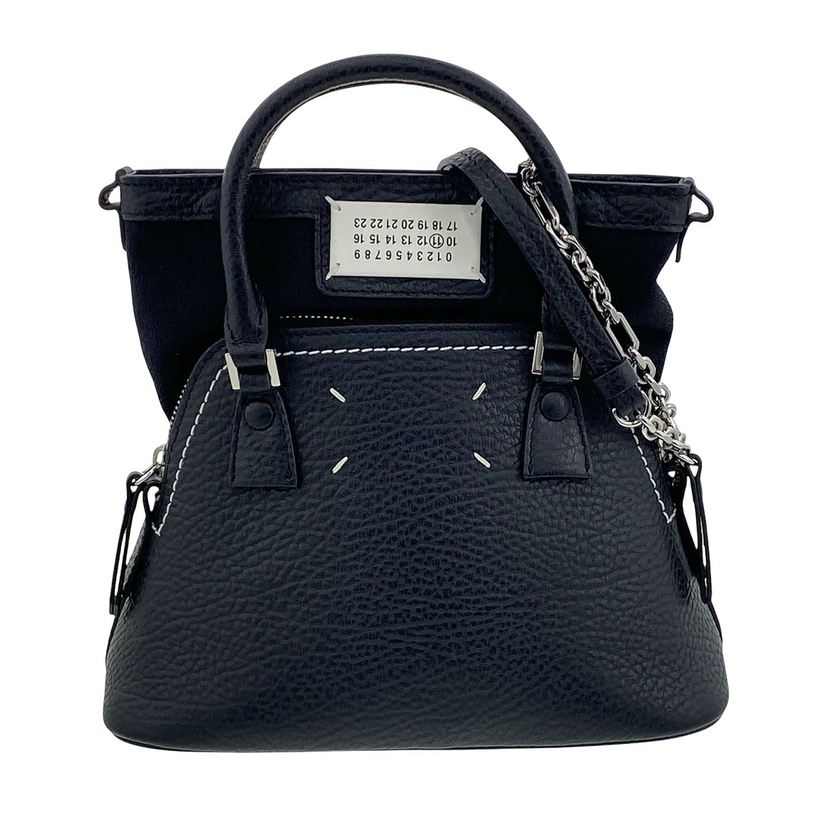 Maison Margiela メゾン マルジェラ 5AC マイクロ 2WAYハンドバッグ ハンドバッグ S56WG0081 レザー ブラック  レディース【中古】