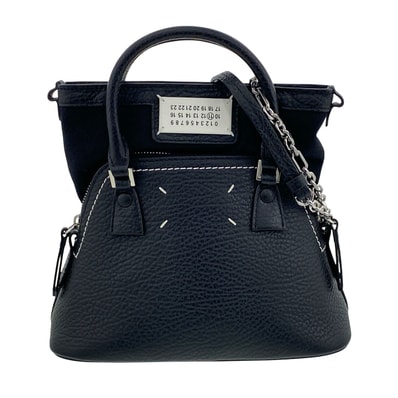 Maison Margiela メゾン マルジェラ 5AC マイクロ 2WAYハンドバッグ ハンドバッグ S56WG0081 レザー ブラック レディース【中古】