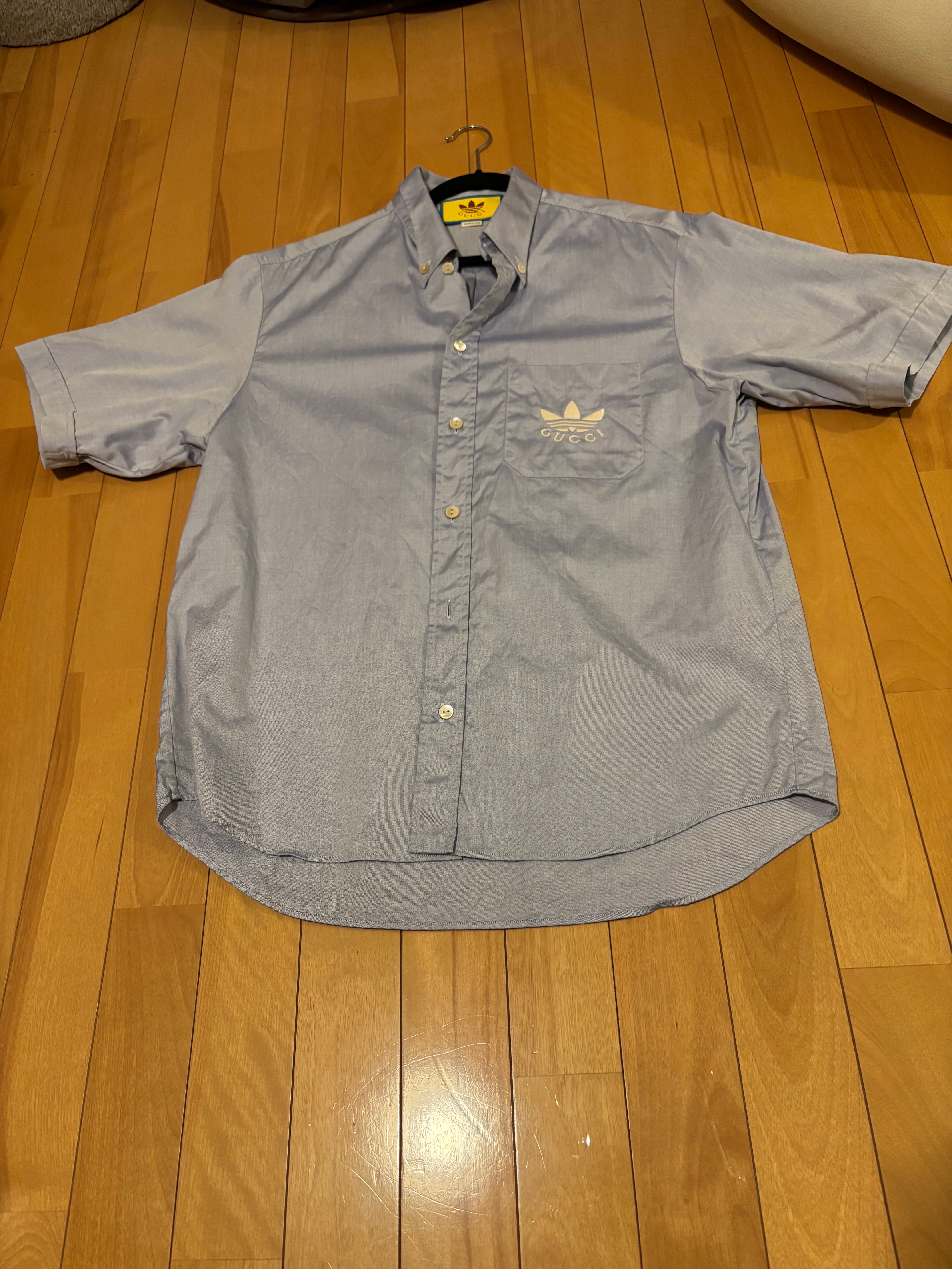 adidas x GUCCI Oxford Cotton Shirt "Light Blue"