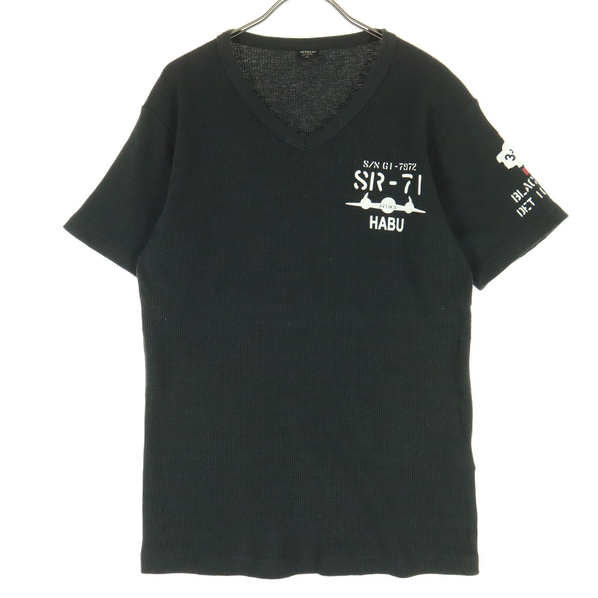 AVIREX アヴィレックス 半袖 ワッフルニット Tシャツ M ブラック