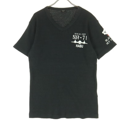 AVIREX アヴィレックス 半袖 ワッフルニット Tシャツ M ブラック