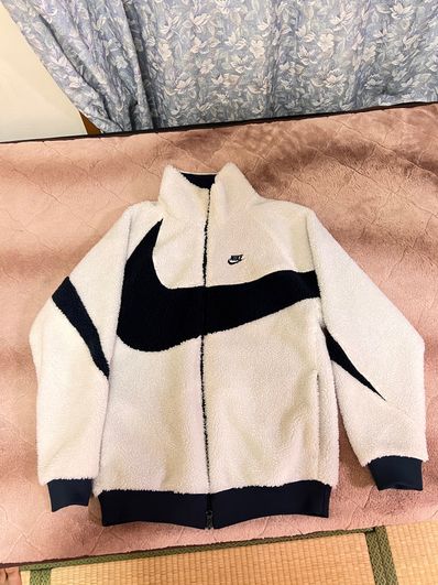 Nike Big Swoosh Reversible Boa Jacket "Sail/Dark Obsidian"