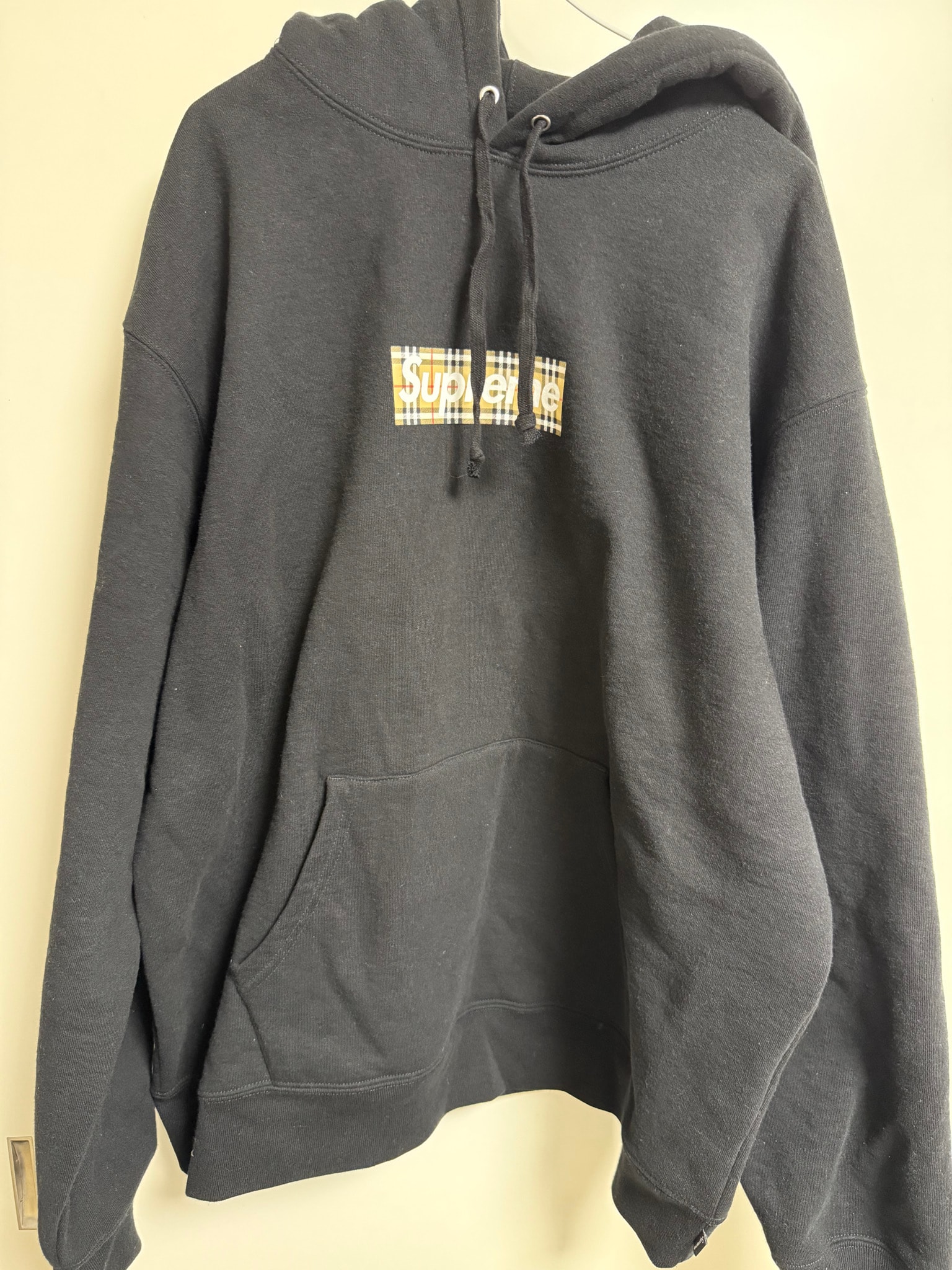 Supreme x Burberry Box Logo Hooded Sweatshirt "Black"