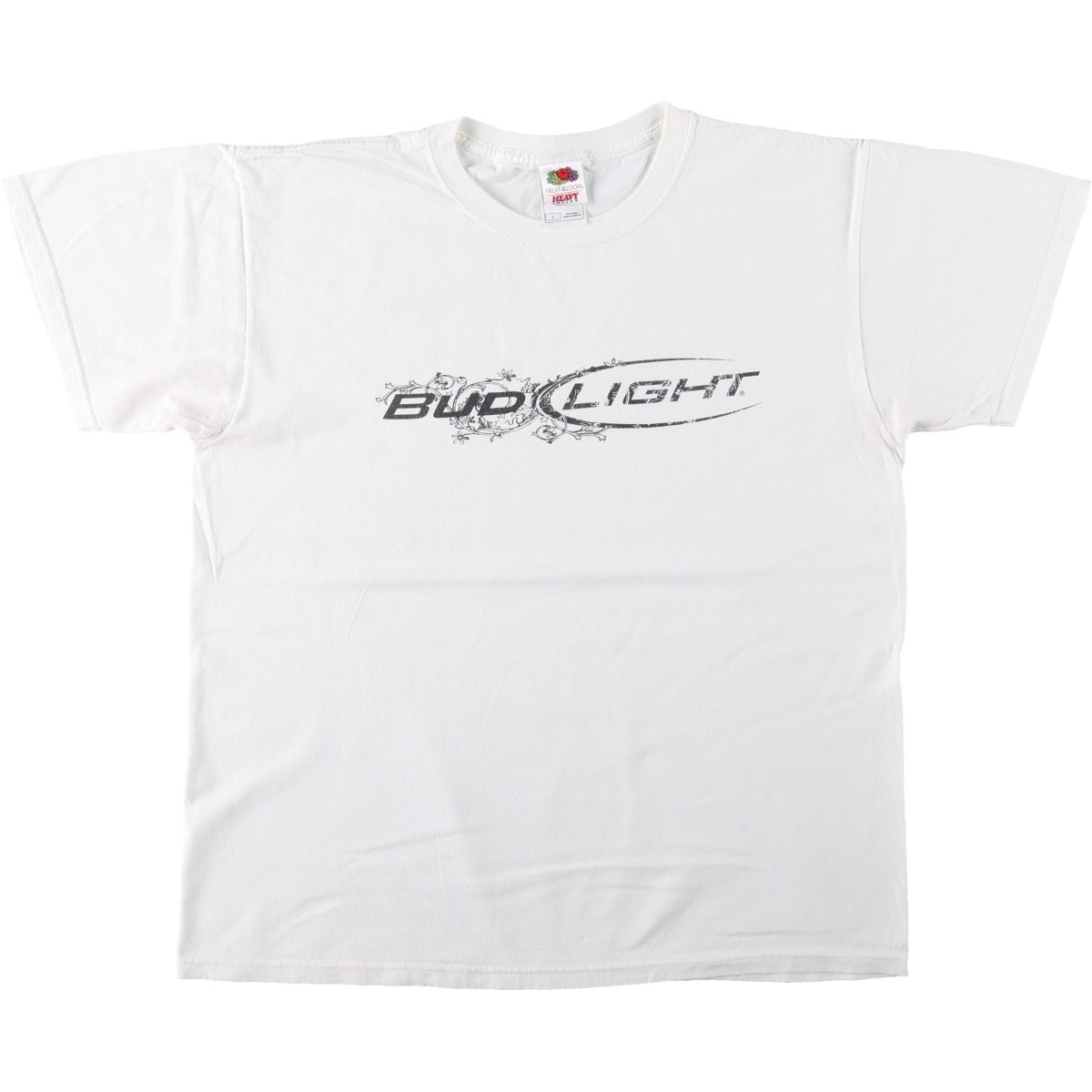 古着 フルーツオブザルーム FRUIT OF THE LOOM HEAVY cotton BUD LIGHT アドバタイジングTシャツ メンズL相当/eaa669880