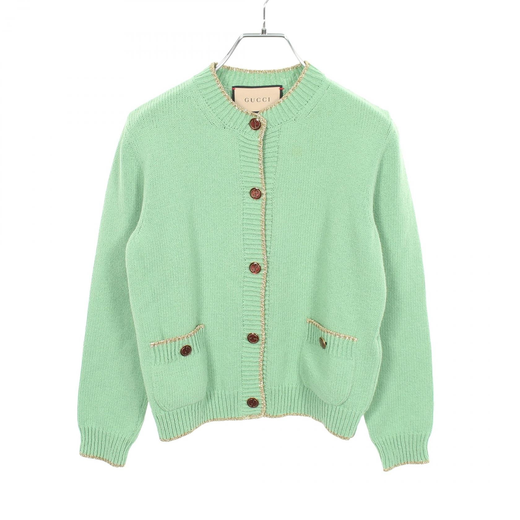 グッチ GUCCI カーディガン 衣料品 トップス コットン レディース グリーン系 691575 【中古】
