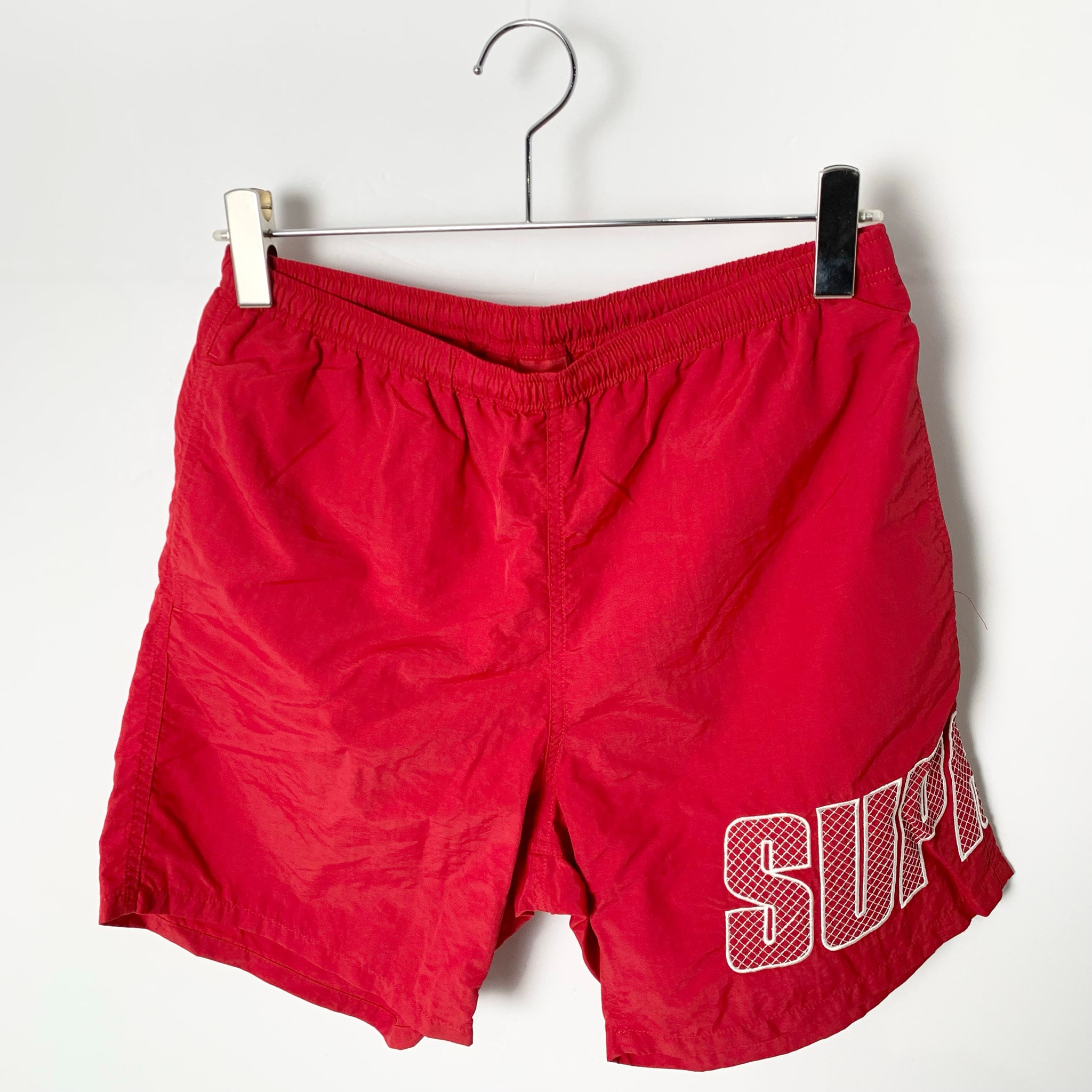 Supreme Logo Applique Water Short "Red"