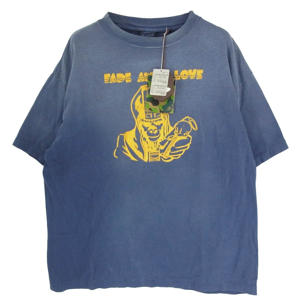 SAINT MICHAEL セントマイケル Tシャツ 26SS SM-MK8-0000-C50 BAPE_SS T-SHIRT FADE AWAY LV 半袖 Tシャツ カットソー ネイビー系 L【美品】【中古】