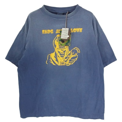 SAINT MICHAEL セントマイケル Tシャツ 26SS SM-MK8-0000-C50 BAPE_SS T-SHIRT FADE AWAY LV 半袖 Tシャツ カットソー ネイビー系 L【美品】【中古】