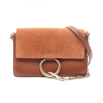 クロエ Chloe FAYE フェイ ショルダーバッグ バッグ レザー スウェード レディース ブラウン系 【中古】