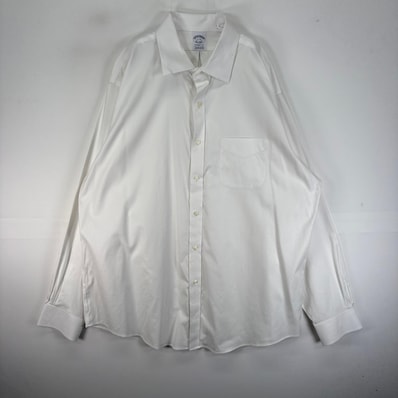 古着 ブルックスブラザーズ Brooks Brothers 長袖シャツ 胸ポケット XL ホワイト系 無地 メンズ
