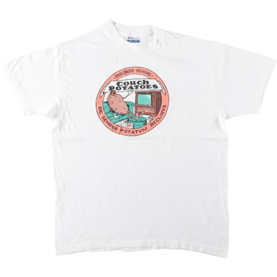 古着 80年代 ヘインズ Hanes Couch Potato アートTシャツ USA製 メンズL相当 ヴィンテージ/eaa654503