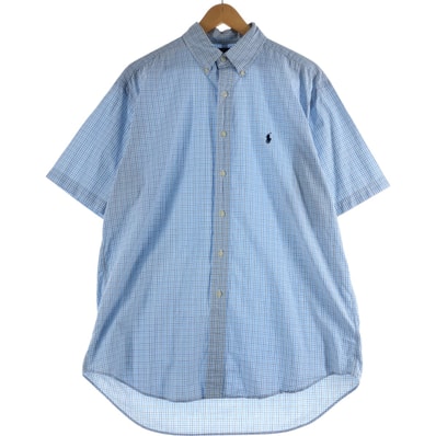古着 ラルフローレン Ralph Lauren BLAKE 半袖 ボタンダウン チェックシャツ メンズM相当/eaa553846