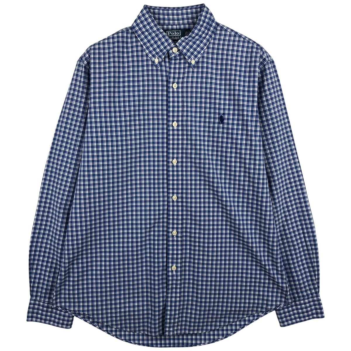 古着 ラルフローレン Ralph Lauren POLO by RALPH LAUREN CUSTOM FIT 長袖 ボタンダウンチェックシャツ メンズM相当/eaa602385