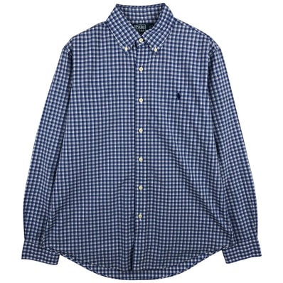 古着 ラルフローレン Ralph Lauren POLO by RALPH LAUREN CUSTOM FIT 長袖 ボタンダウンチェックシャツ メンズM相当/eaa602385
