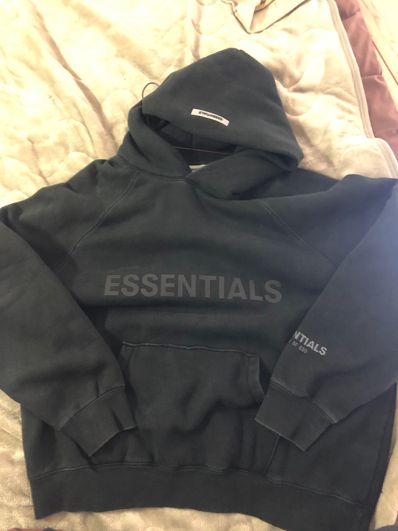 FEAR OF GOD ESSENTIALS 3D Silicon Applique Pullover Hoodie "Black"