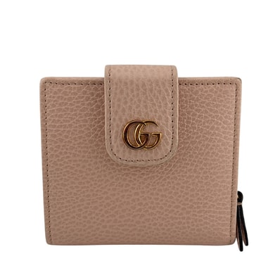 グッチ GUCCI 二つ折り財布 GGマーモント ダブルGロゴ コンパクト シンプル 523193 ピンク