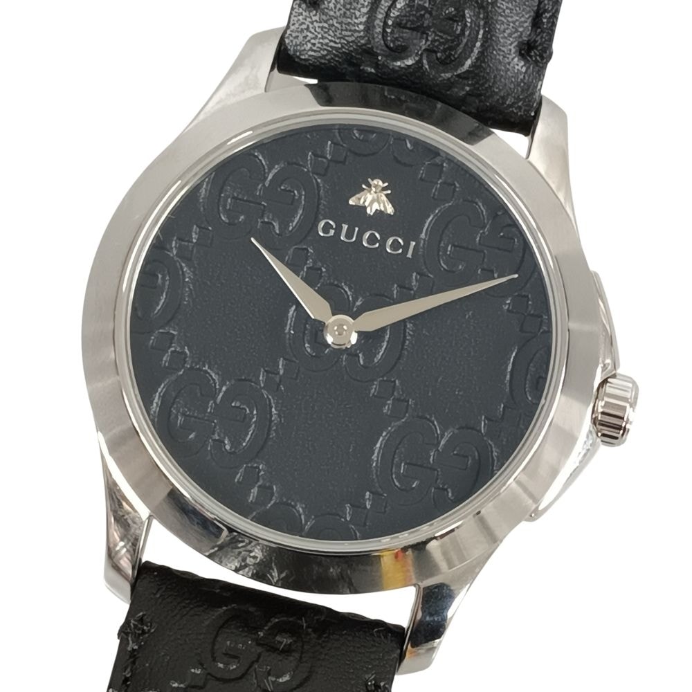 GUCCI グッチ 126.4 Gタイムレス レザー クォーツ 腕時計 C935