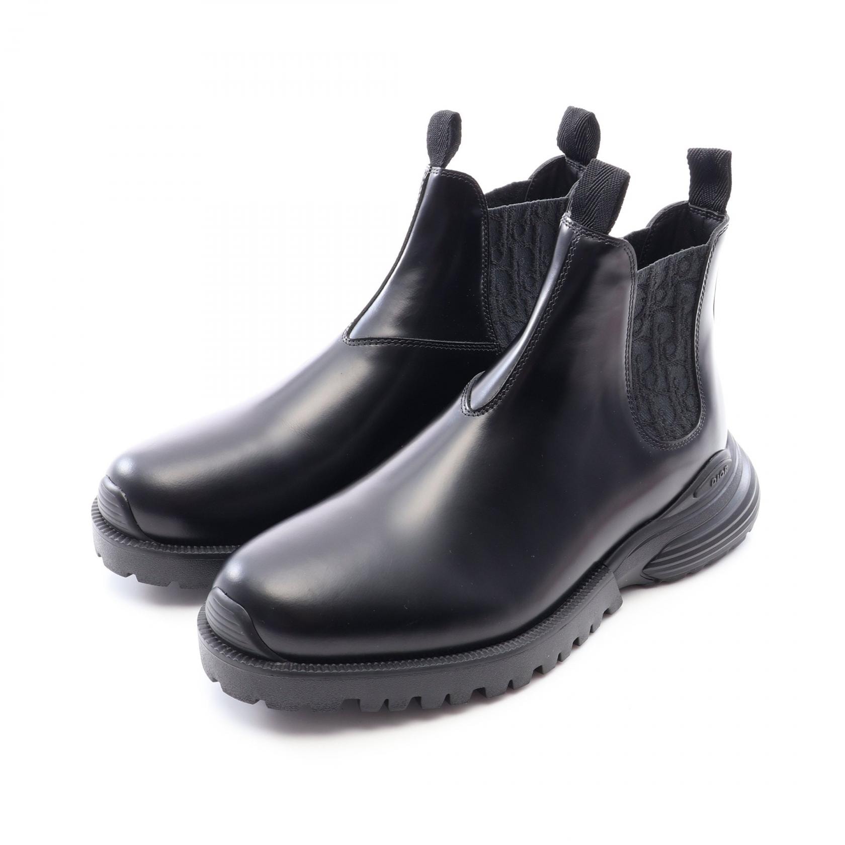 ディオール Dior Dior Combat オブリーク ショート ブーツ 靴 レザー レディース ブラック系 【中古】